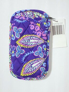 Vera Bradley Double Eye Glass Case Purse Lilac Tapestry Retired Pattern NWT